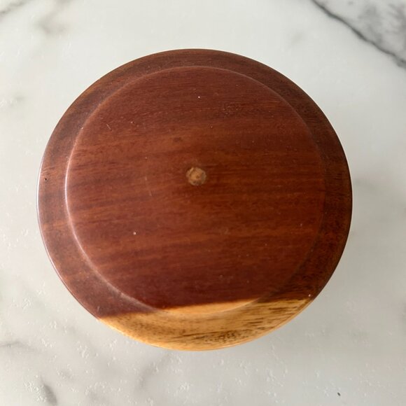 Mid Century Modern Teak Coaster Set Wood Box & 5 Coasters Handturned - Picture 3 of 10